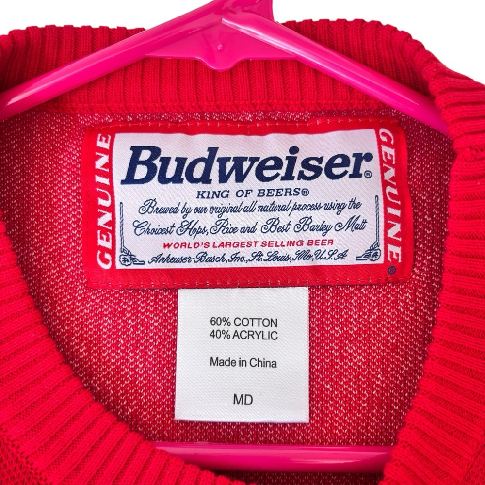 Vintage Budweiser King of Beers Sweater Men's Size MD - Picture 3 of 8